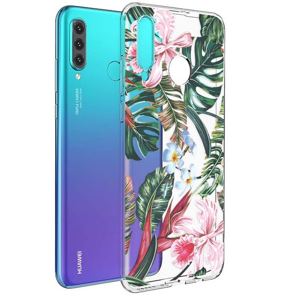 imoshion Design hoesje Huawei P30 Lite - Jungle - Groen / Roze