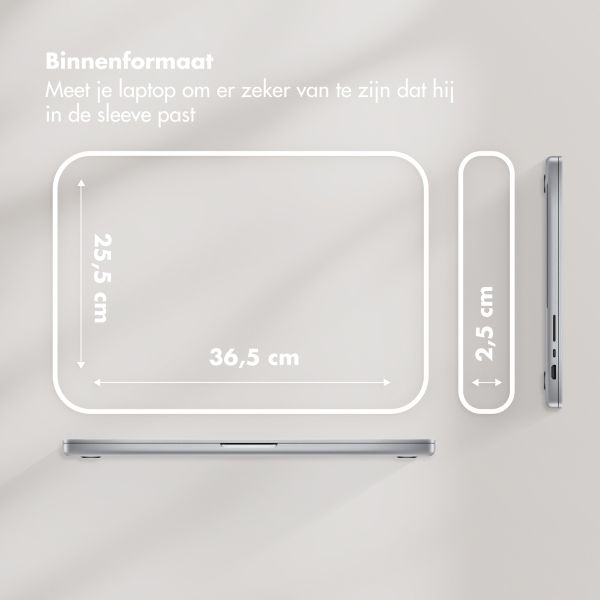 Selencia Teddy Laptop hoes 15-16 inch - Laptopsleeve - Latte