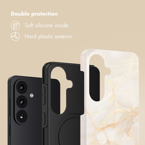 Selencia Vivid Back Cover Samsung Galaxy S26 - Golden Beige Marble