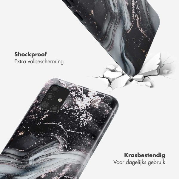 Selencia Vivid Tough Backcover Samsung Galaxy A51 - Chic Marble Black