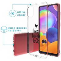 imoshion Design hoesje Samsung Galaxy A31 - Live Laugh Love - Zwart