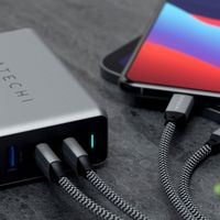 Satechi USB-C 100 watt GaN Compact Charger | Compacte snellader met verlengsnoer - Space Gray