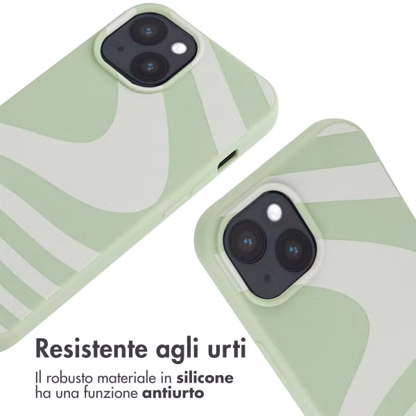 imoshion Siliconen design hoesje met koord Apple iPhone 15 - Retro Green