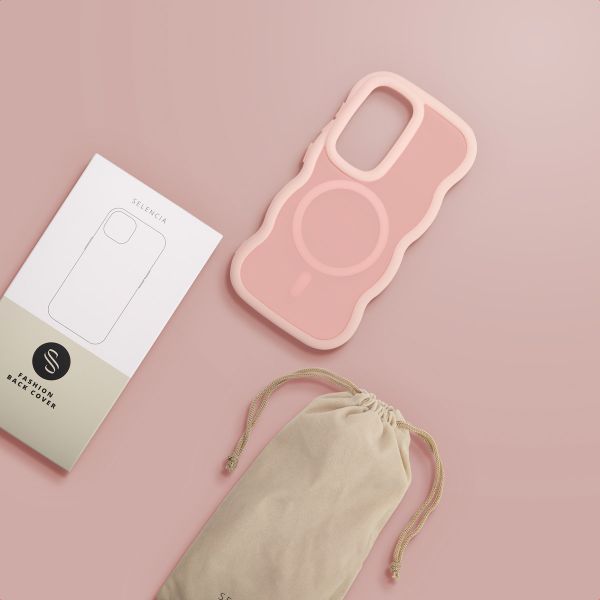 Selencia Wavy Backcover met MagSafe Samsung Galaxy S24 / S25 - Soft Pink