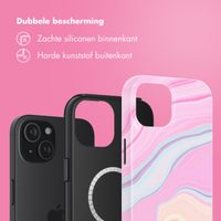 Selencia Vivid Backcover met MagSafe Apple iPhone 15 - Pastel Lipstick Marble