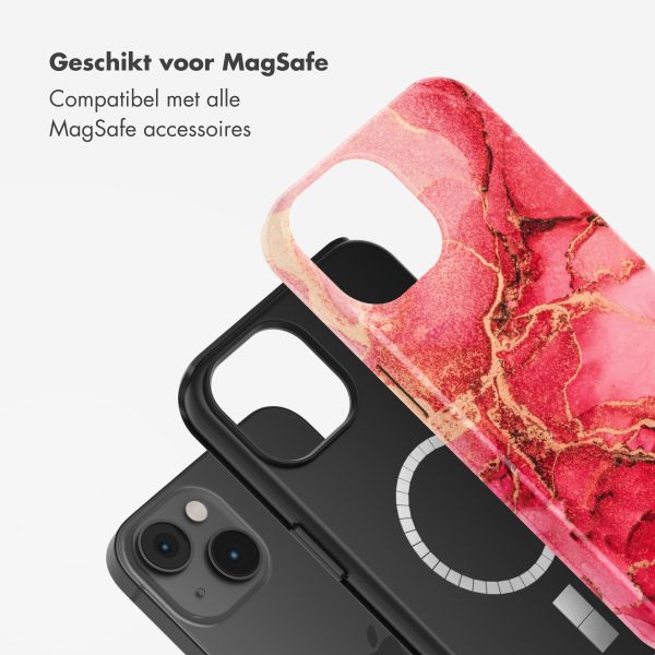 Selencia Vivid Tough Backcover met MagSafe iPhone 14 - Rosy Marble