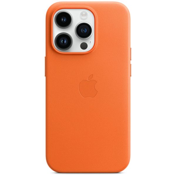 Apple Leather Back Cover with MagSafe Apple iPhone 14 Pro - Orange