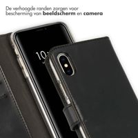 Selencia Echt Lederen Bookcase iPhone Xs - Zwart