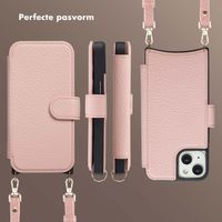 Selencia Riva Bookcase met MagSafe en Koord Apple iPhone 14 / 13 - Old Pink