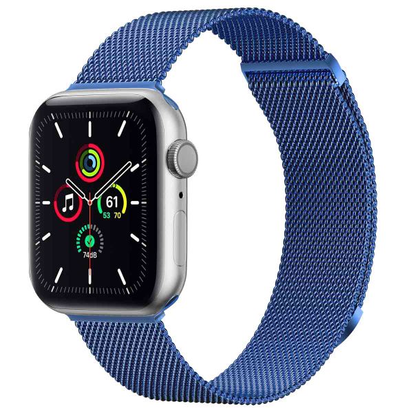 imoshion Milanees magnetisch bandje Apple Watch Series 1 t/m 9 / SE (38/40/41 mm) | Series 10 (42 mm) - Maat M - Blauw