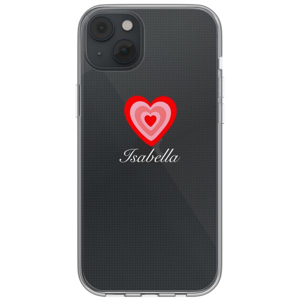 Gepersonaliseerd hoesje met hartje iPhone 14 - Transparant