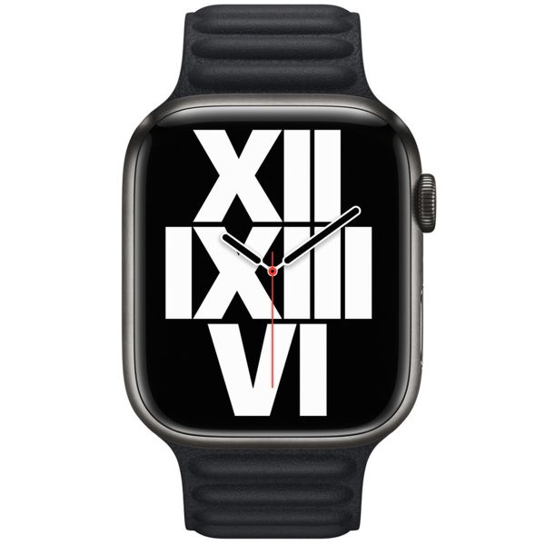 Apple Leather Link Apple Watch | 44/45/46/49 mm - Size M/L - Ink