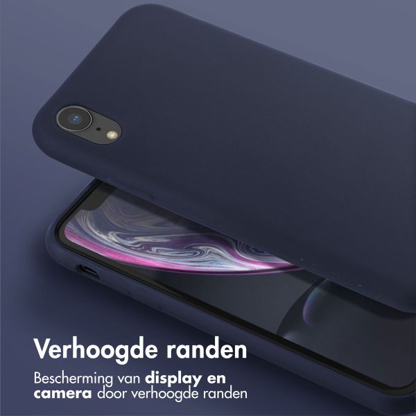 Selencia Siliconen hoesje met afneembaar koord iPhone Xr - Donkerblauw