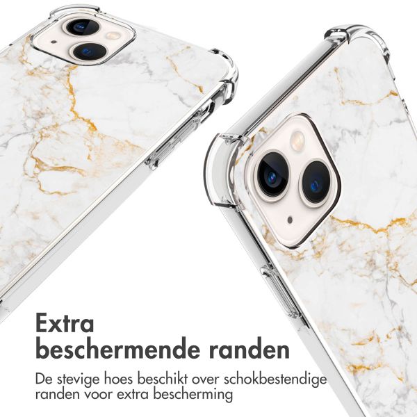 imoshion Design hoesje met koord iPhone 13 - White Marble