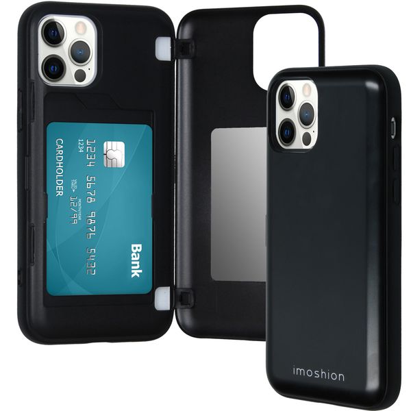 imoshion Backcover met pashouder iPhone 12 (Pro) - Zwart