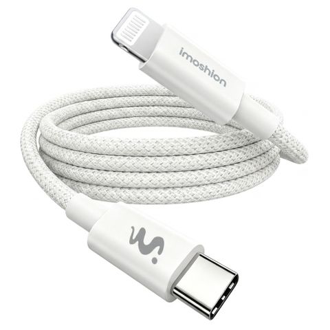 imoshion Braided USB-C naar Lightning kabel 30W - 1 meter - Wit
