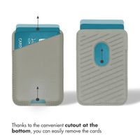 Accezz Leather Card Holder - Compatible with MagSafe and Qi2 - Light Grey