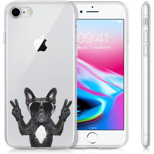 imoshion Design hoesje iPhone SE (2022 / 2020) / 8 / 7  - Bulldog - Zwart