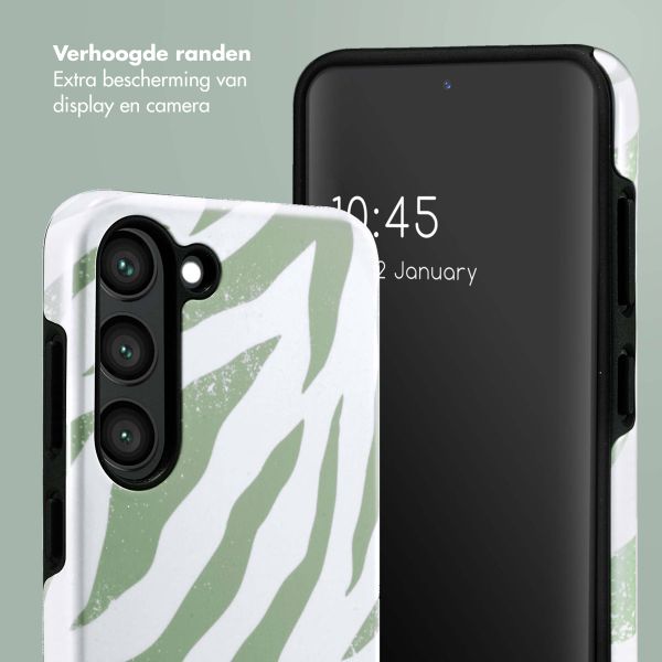 Selencia Vivid Backcover Samsung Galaxy S23 - Colorful Zebra Sage Green