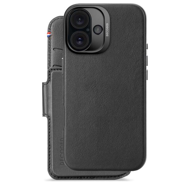 Decoded 2 in 1 Leather Detachable Wallet MagSafe Apple iPhone 16 - Zwart