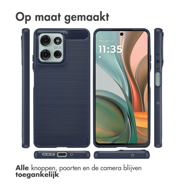 imoshion Brushed Backcover Motorola Moto G75 5G - Donkerblauw