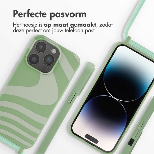 imoshion Siliconen design hoesje met koord Apple iPhone 14 Pro - Retro Green