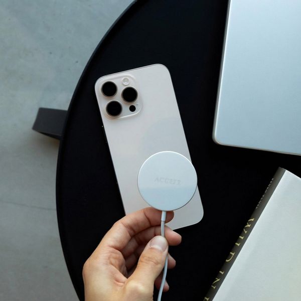 Accezz Wireless Charger USB-C - MagSafe Draadloze Oplader - 1 meter - Wit