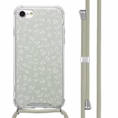 imoshion Design hoesje met koord Apple iPhone SE (2022 / 2020) / 8 / 7 - Smoke Green Flowers