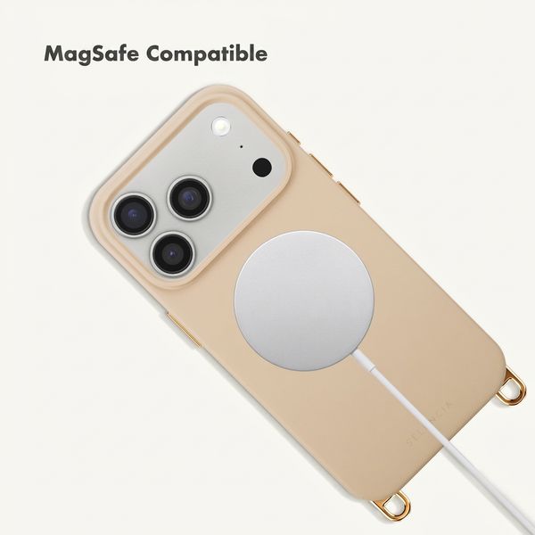Selencia Rivièra MagSafe Back Cover with detachable hooks Apple iPhone 17 Pro - Milky Latte