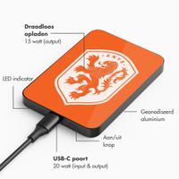 Selencia MagSafe Powerbank 5.000 mAh - Draadloze Powerbank - Geschikt voor MagSafe en Qi - Black / Oranje Leeuw