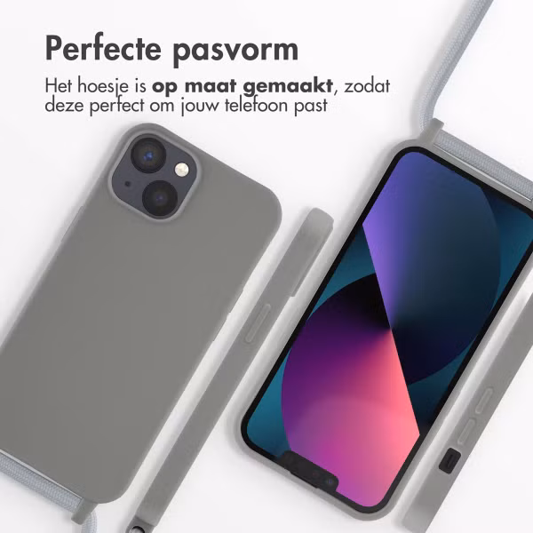 imoshion Siliconen hoesje met koord Apple iPhone 13 - Lichtgrijs