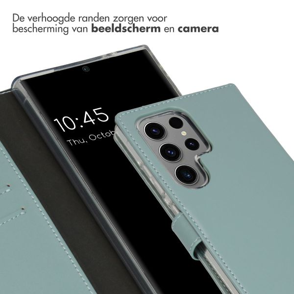 Selencia Echt Leren Bookcase Samsung Galaxy S24 Ultra - Air Blue