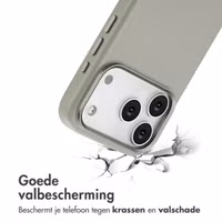 Accezz MagSafe Leather Backcover Apple iPhone 17 Pro - Light Grey