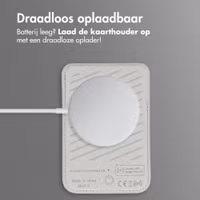 Accezz Magnetische Leren Kaarthouder - Geschikt voor Apple Find My - Light Grey