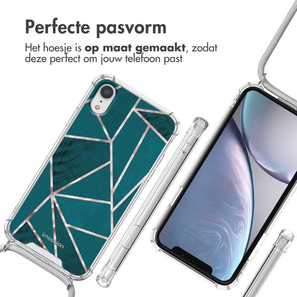 imoshion Design hoesje met koord Apple iPhone Xr - Petrol Green Graphic