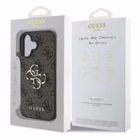 Guess 4G Metal Logo Backcover Apple iPhone 16 - Bruin