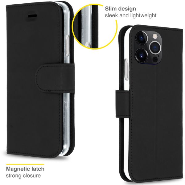 Accezz Wallet Softcase Bookcase iPhone 13 Pro - Zwart