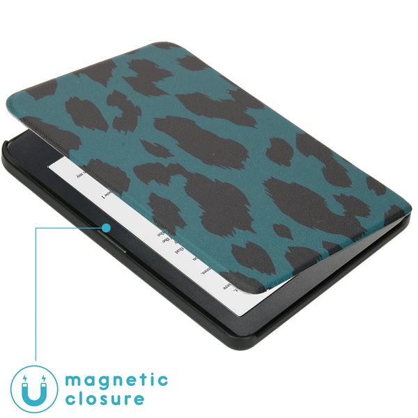 imoshion Design Slim Hard Case Bookcase Kobo Clara HD - Green Leopard