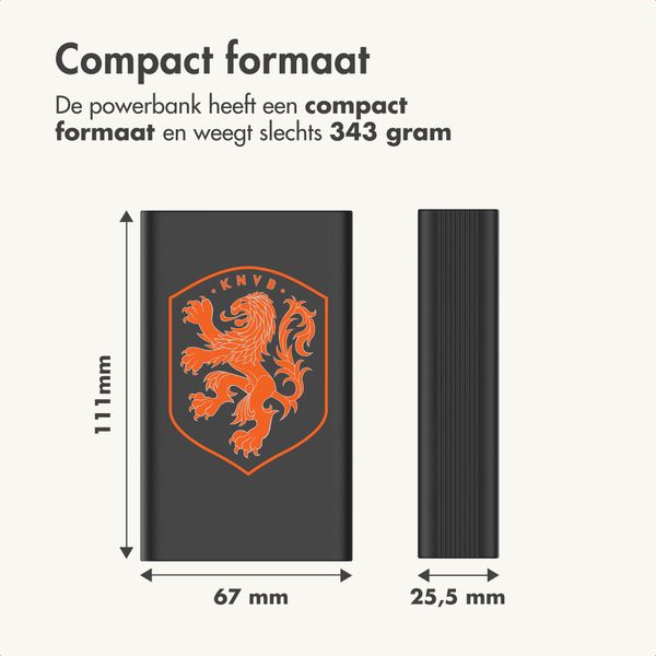 imoshion Ultra Series Aluminium Powerbank 20.000 mAh - Quick Charge en Power Delivery - Oranje Leeuw - Zwart