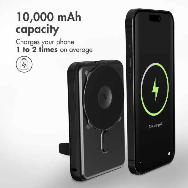 imoshion 4-in-1 MagSafe Powerbank with Stand 10,000 mAh - Power Delivery - iPhone / AirPods / Apple Watch - Black