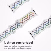 imoshion Sport⁺ bandje Apple Watch Series 1 t/m 9 / SE (38/40/41 mm) | Series 10 / 11 (42 mm) - Maat S/M - White Rainbow
