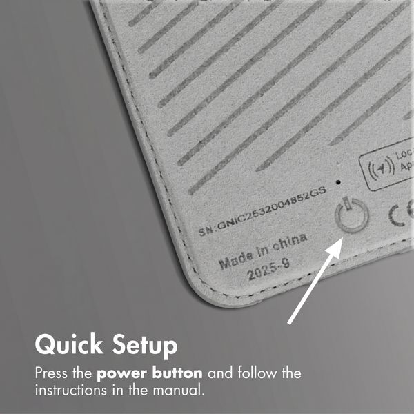 Accezz Magnetic Leather Card Holder - Compatible with Apple Find My - Light Grey