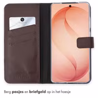 Selencia Echt Leren Bookcase Samsung Galaxy S26 Plus - Bruin