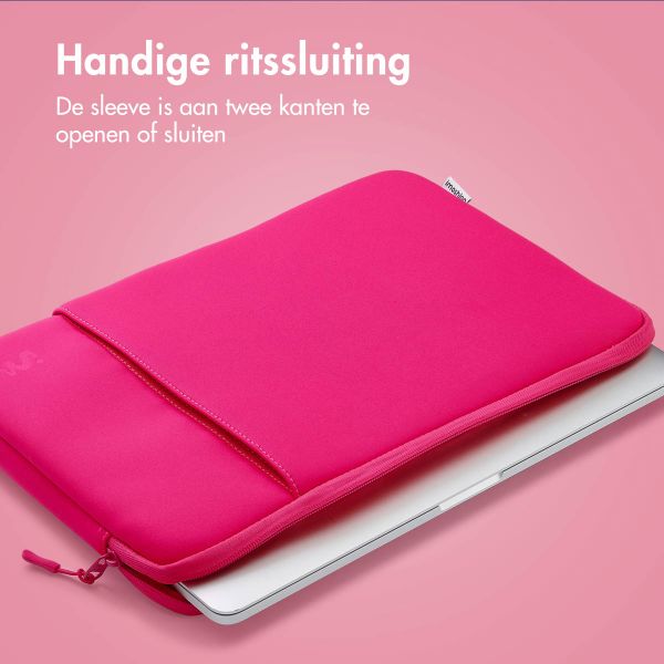 imoshion Laptop hoes 13 inch - Laptopsleeve met vak - Hot Pink