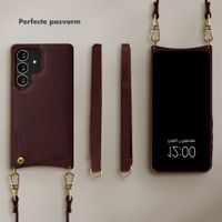 Selencia Nova Telefoonhoes met Koord en Pashouder Samsung Galaxy S25 Ultra - Bold Burgundy