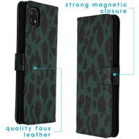 imoshion Design Softcase Bookcase Galaxy A22 (5G) - Green Leopard