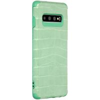 My Jewellery Croco Softcase Backcover Samsung Galaxy S10 - Groen