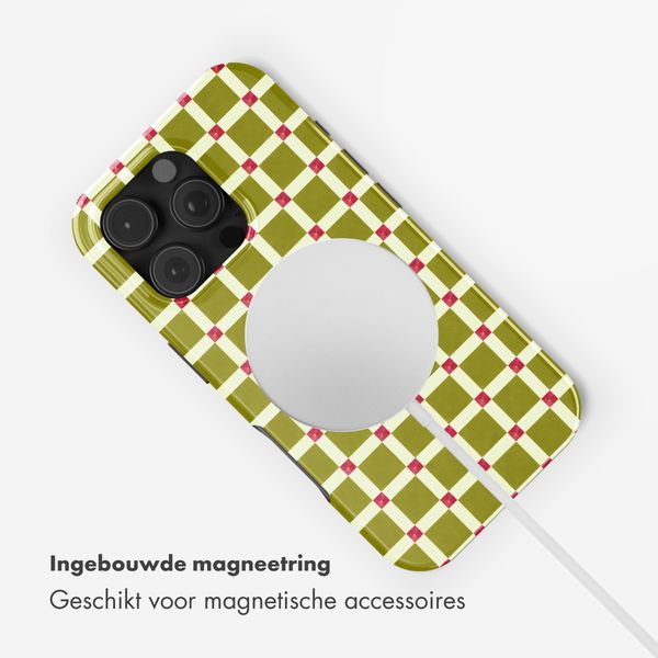 Selencia Vivid Backcover met MagSafe Apple iPhone 16 Pro Max - Check This Olive