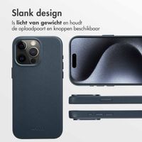 Accezz MagSafe Leather Backcover Apple iPhone 15 Pro - Nightfall Blue