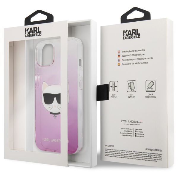 Karl Lagerfeld Hardcase Backcover Choupette iPhone 13 Mini - Roze